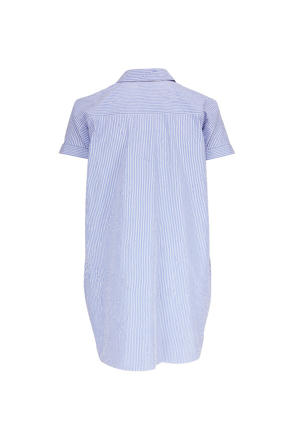 Lafayette 148 New York - Bluebird Crinkle Oversized Striped Shirt