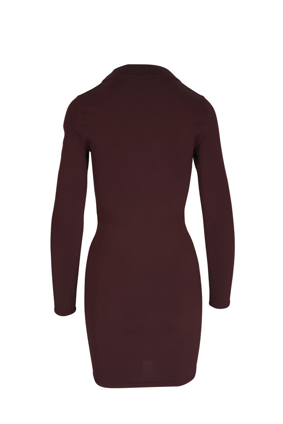 Saint Laurent - Décolleté Chocolate Knit Dress