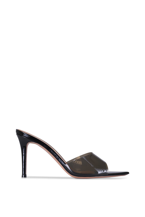 Gianvito Rossi Elle Black Plexi Sandal, 85mm - view 3