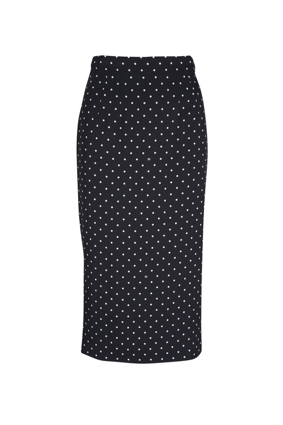 Dolce & Gabbana - Tubino Black & White Polka Dot Midi Skirt 