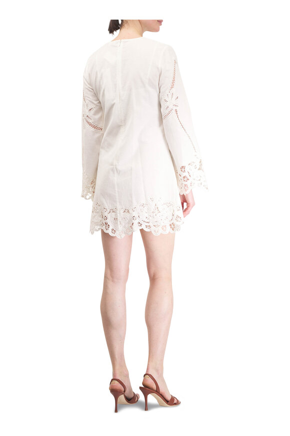 Veronica Beard Amberg Dove Lace Cotton & Linen Mini Dress - view 3
