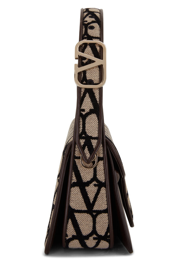 Valentino Garavani - Sculpture Black, Tan & Brown VLogo Monogram Bag