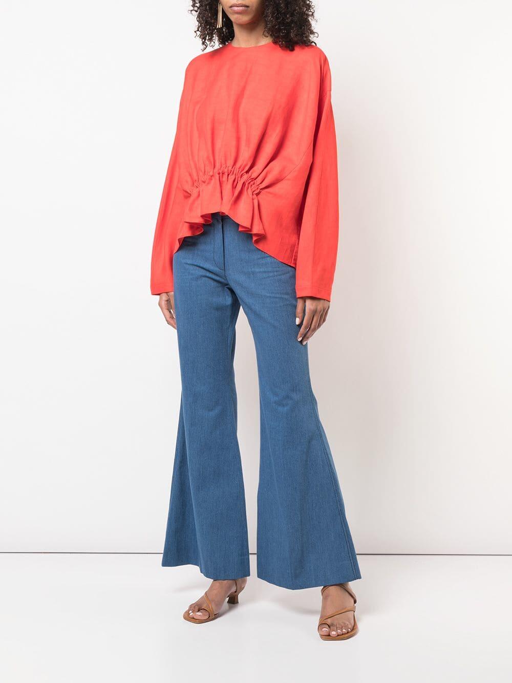 Derek Lam - Light Indigo Cotton Flare Leg Pant