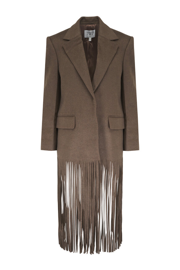 TWP Mattie Brown Cashmere Fringe Jacket - view 1