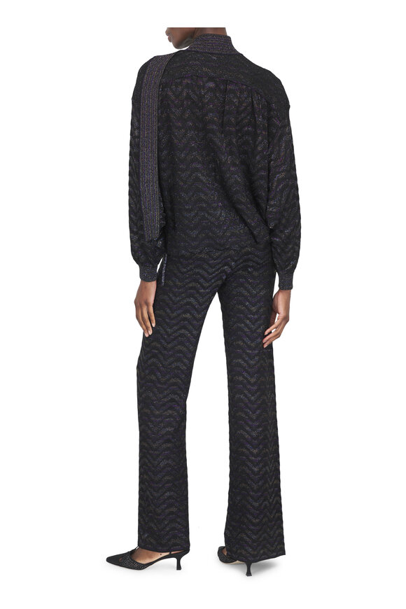 Missoni Multicolor Dark Toned Zig-Zag Flare Pant - view 3
