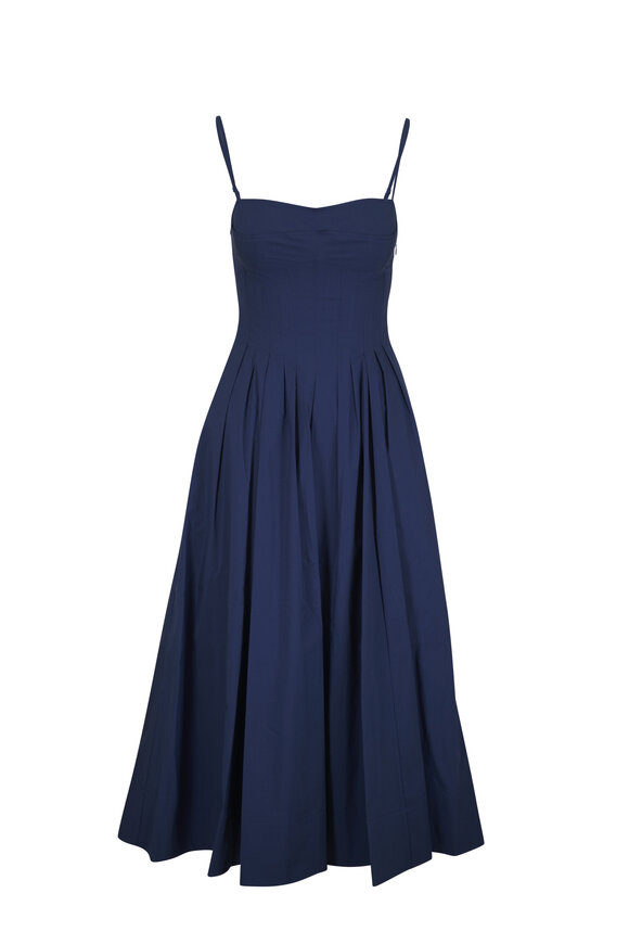 Jonathan Simkhai Kittiya Midnight Poplin Midi Dress