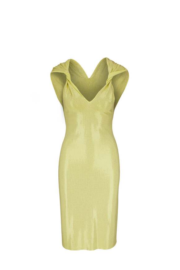 Bottega Veneta - Hotfix Sherbet Yellow Stud Embroidered Dress 