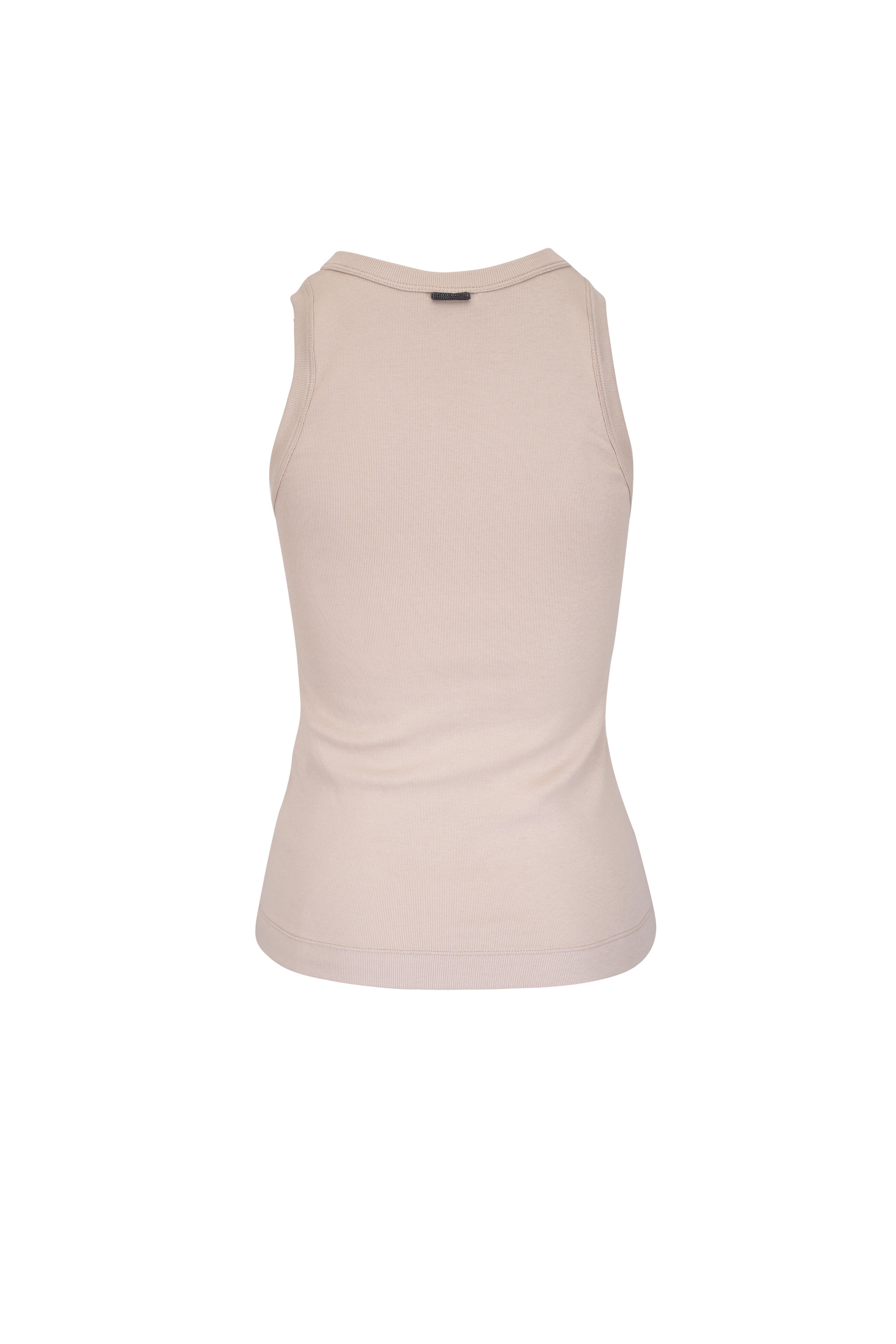 Brunello Cucinelli - Beige Monili Trim Rib Tank | Mitchell
