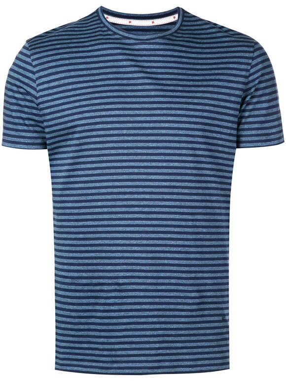 Isaia - Blue Tonal Striped T-Shirt