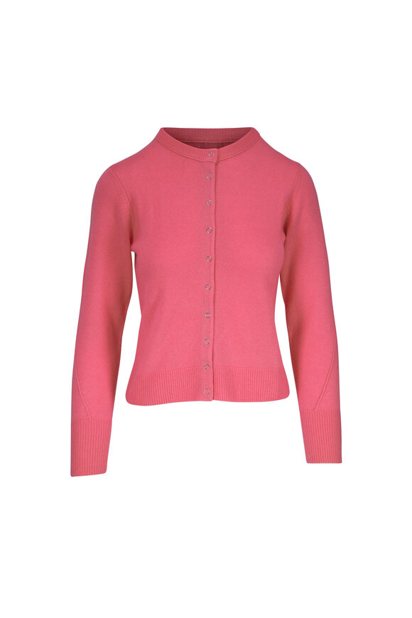 Kinross Coral Cashmere Snap Front Cardigan