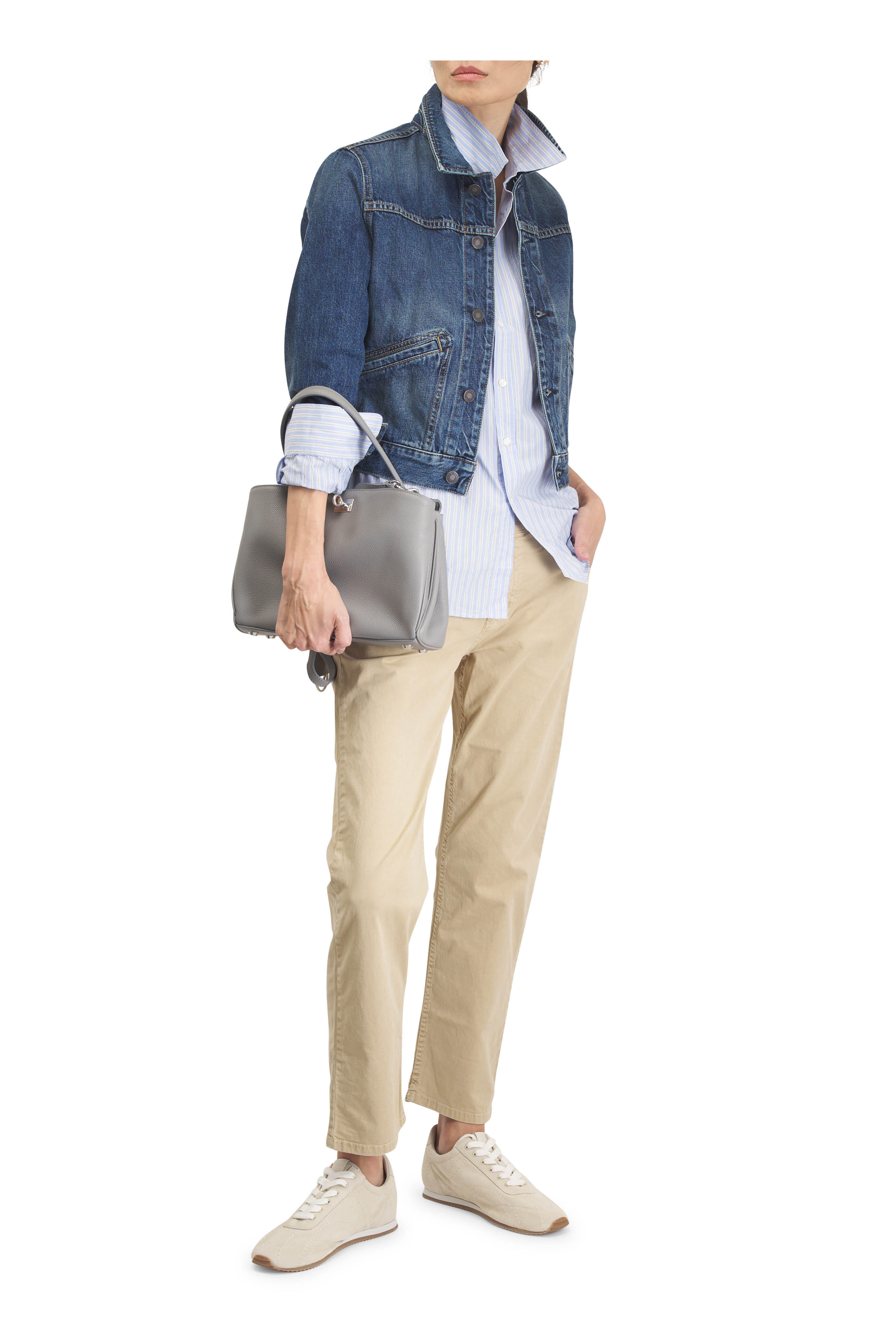 Nili Lotan - Raphael Striped Blue Button Up Blouse