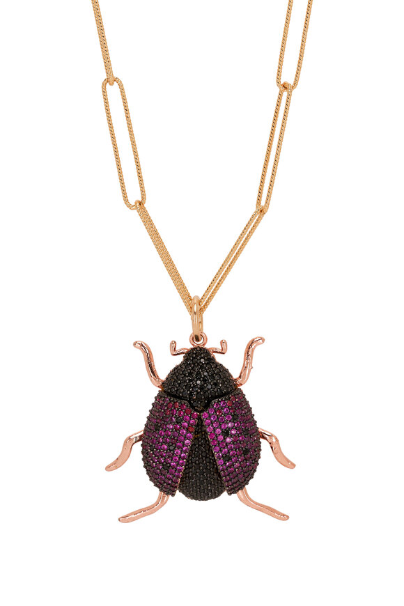 Cristina V. - Pavé CZ Lady Bug Pendant Necklace