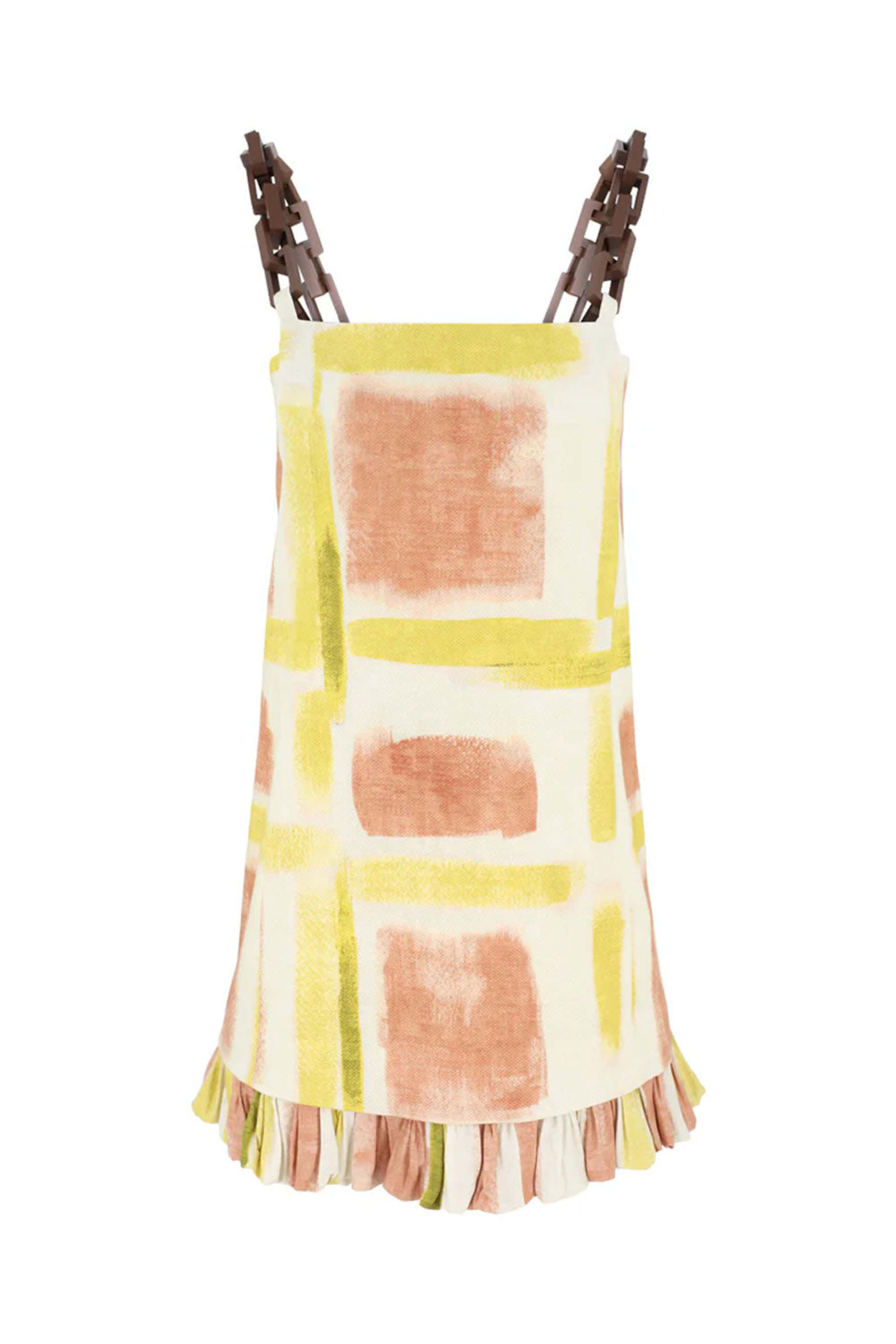 Alexis - Yellow Brushstroke Beleza Short Dress