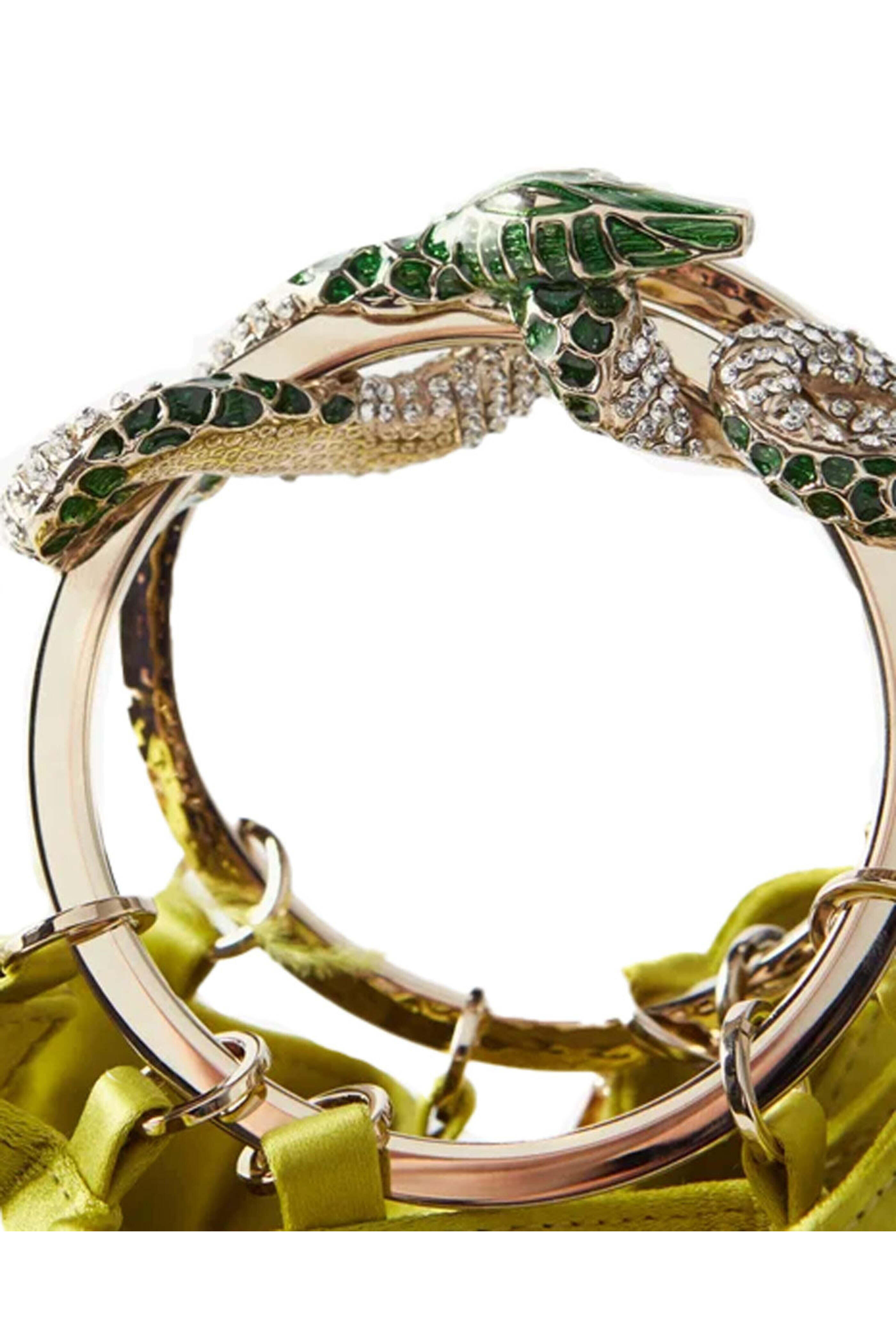 Valentino Garavani - Feather Embellished Clutch Bag in Verde Lime