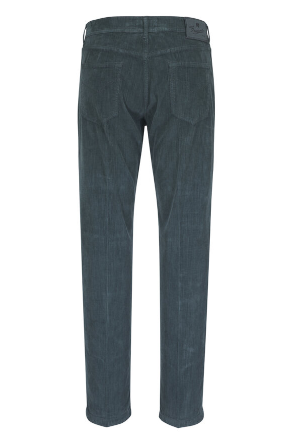 Marco Pescarolo Nerano Steel Blue Corduroy Five Pocket Pant - view 4