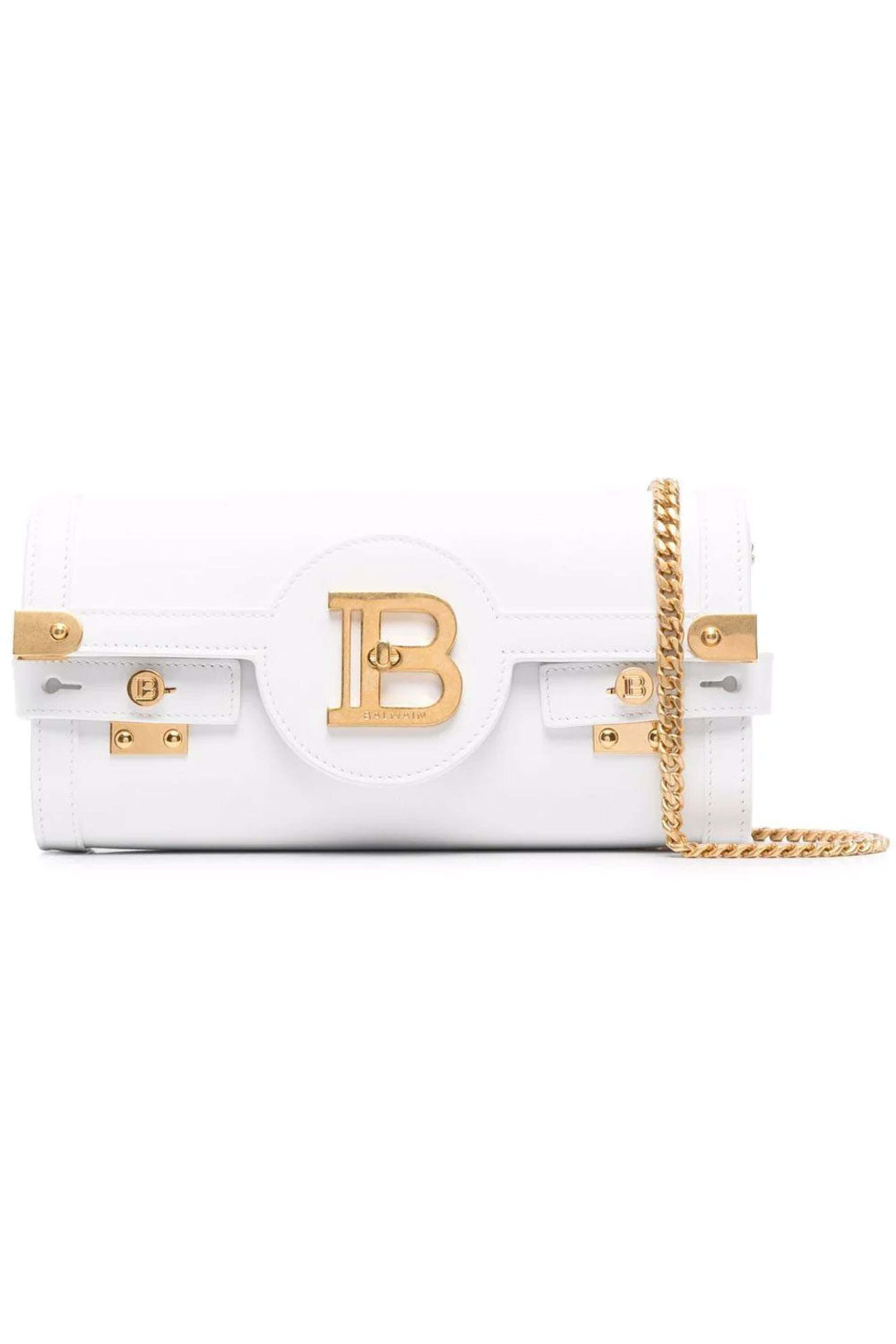 Balmain - BBuzz Calfskin Pouch 23 in Blanc | Mitchell Stores