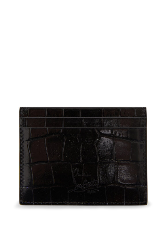Christian Louboutin - Loubsky Black Stamped Leather Credit Card Case
