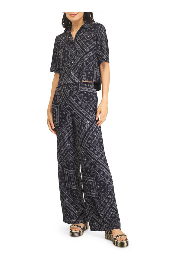 Veronica Beard Hadria Navy Paisley Pant - view 2