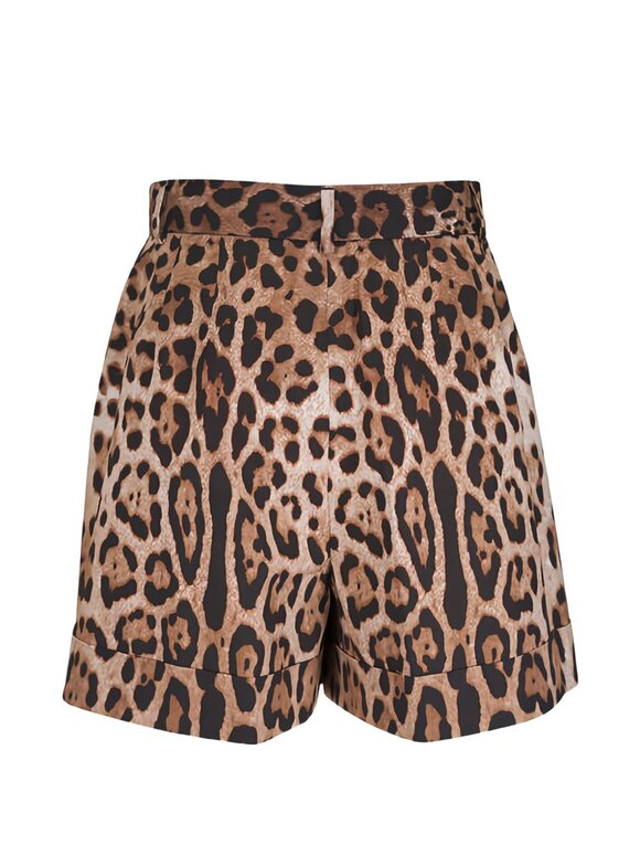 Dolce & Gabbana Animal Print Cotton Poplin Shorts - view 5