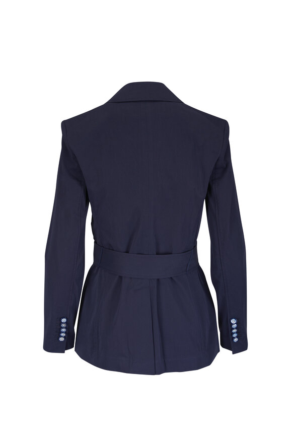 Veronica Beard Howard Navy Belted Jacket - view 5