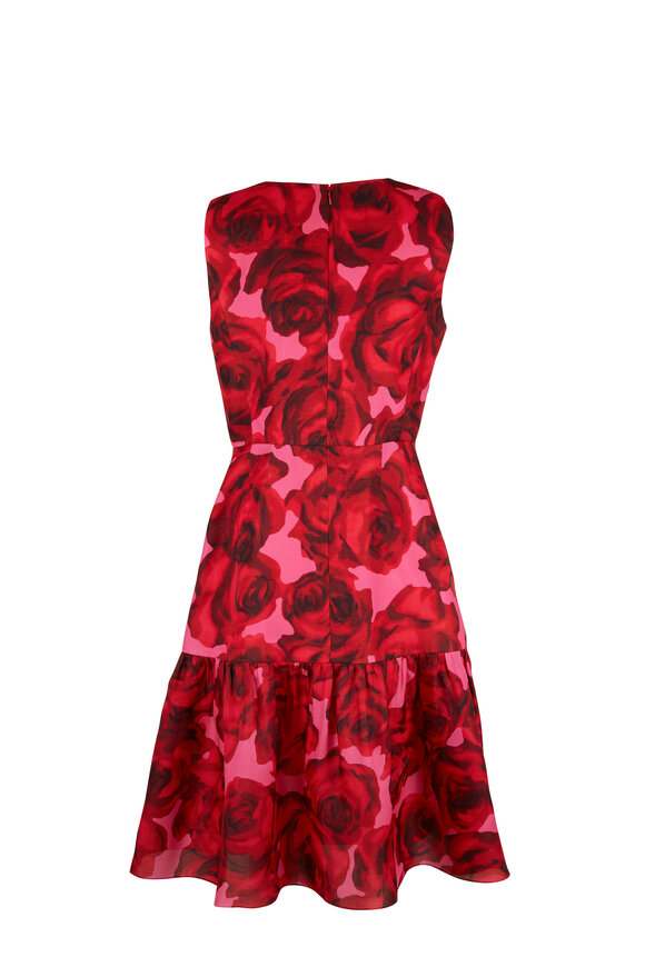 Carolina Herrera - Icon Red Multi Silk Sleeveless Dress