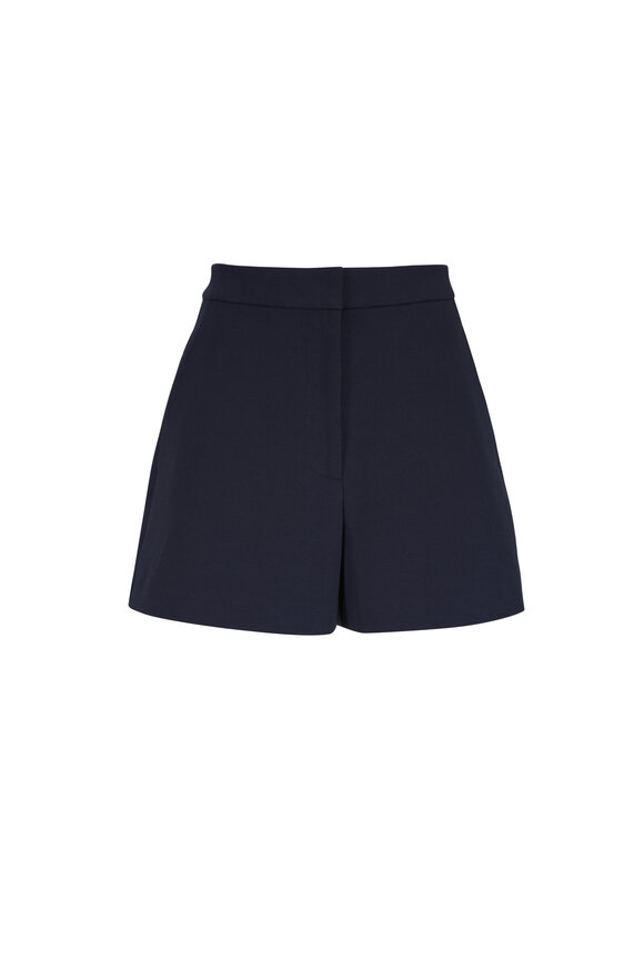Lafayette 148 New York Laurel Ink Cotton Pique Jersey Wide Leg Shorts - view 1