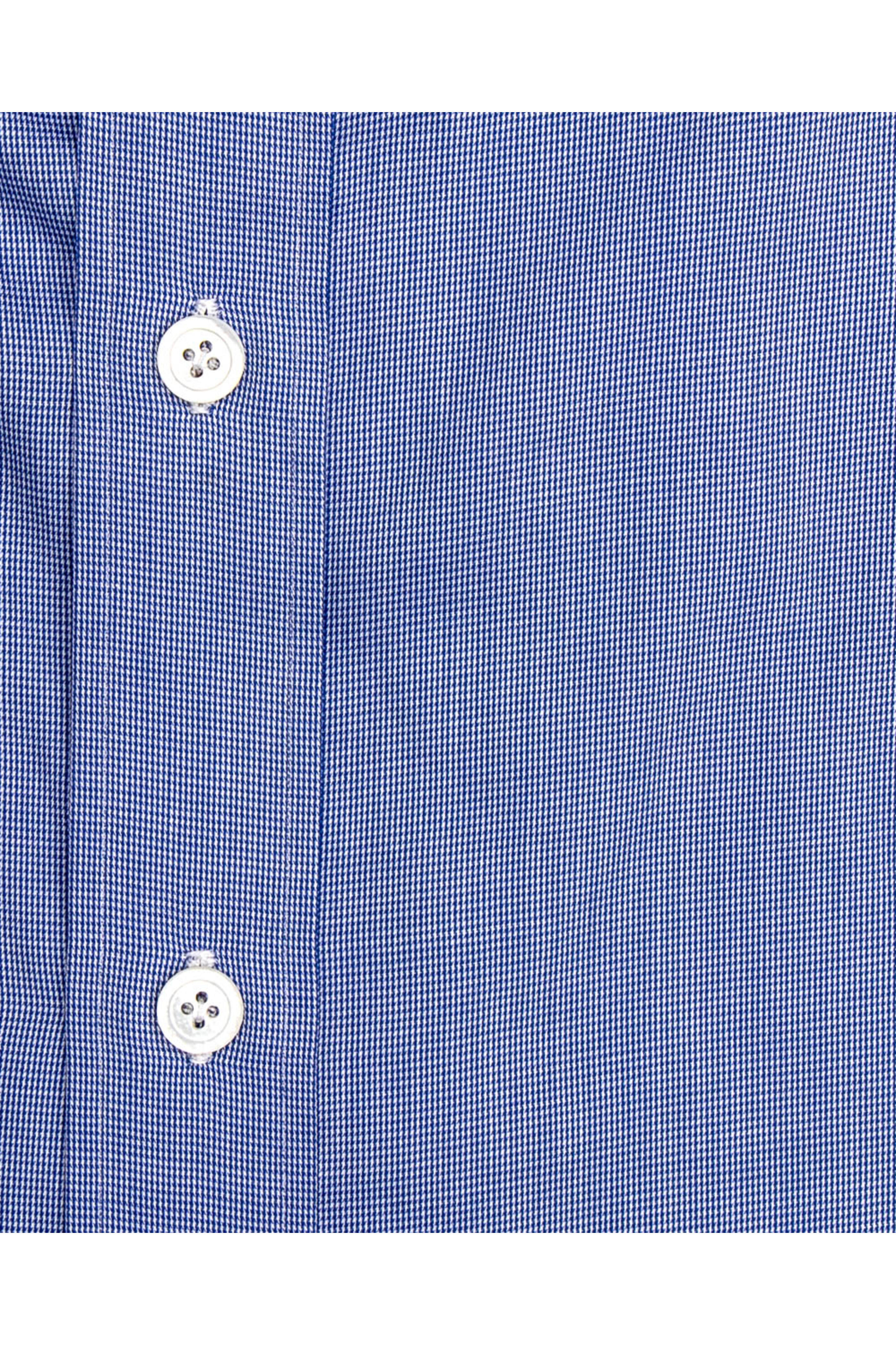 Isaia - Blue Micro Houndstooth Dress Shirt