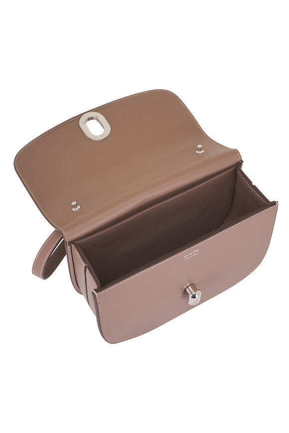 Savette Tondo 22 Taupe Leather Saddle Bag - view 4