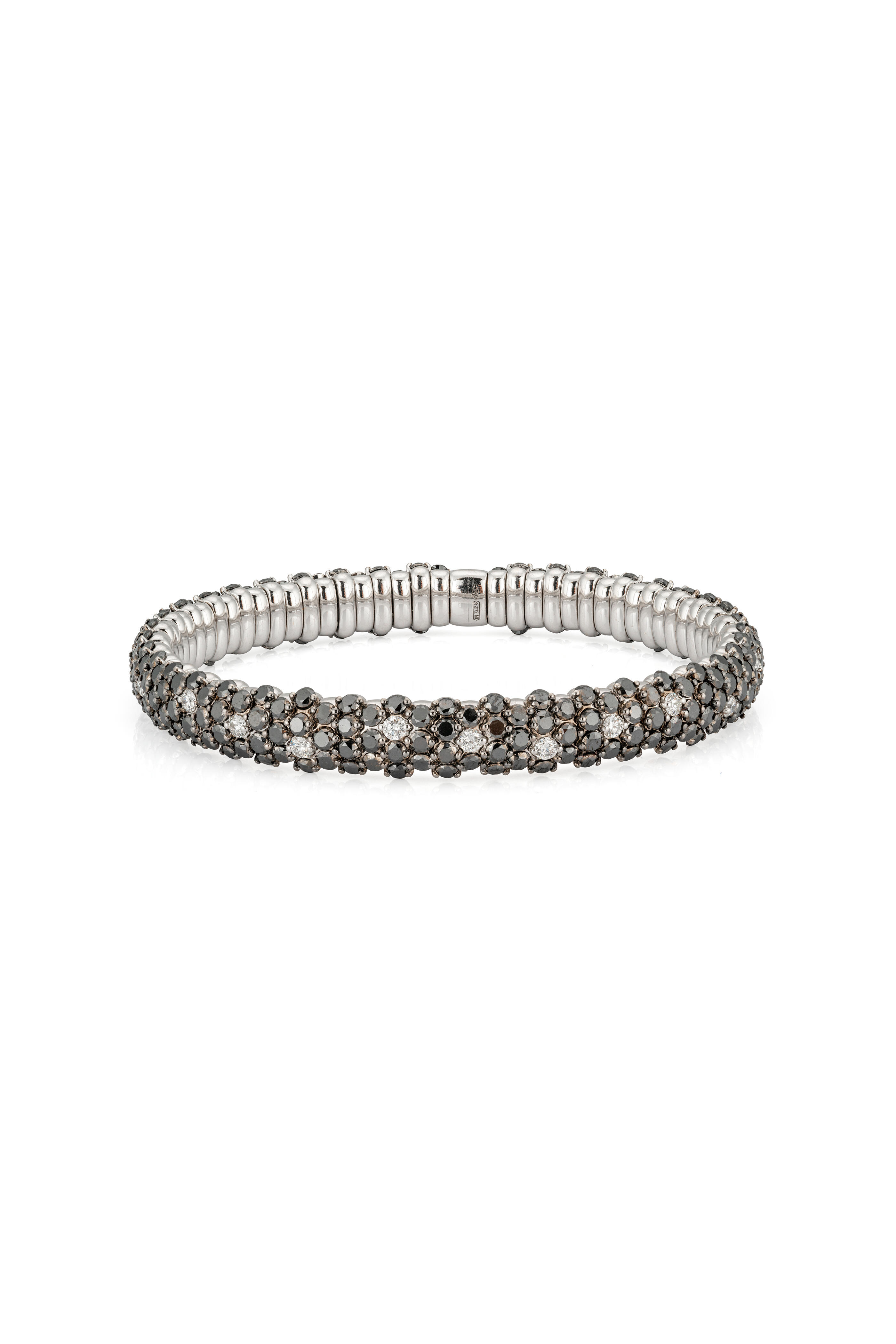 ZYDO - 18k Black & White Diamond Domed Stretch Bracelet - view 2