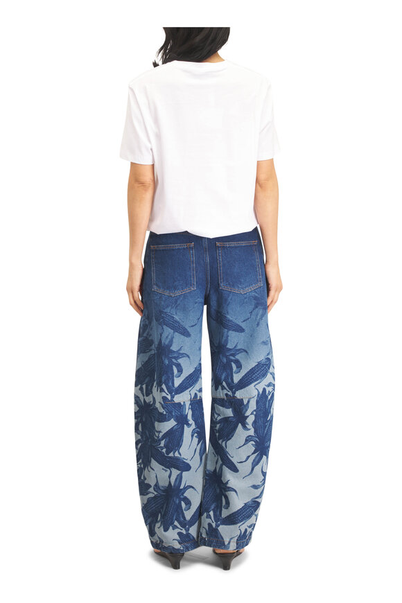 Loewe Dark Navy Denim Corncob Print Barrel Leg Jean - view 6