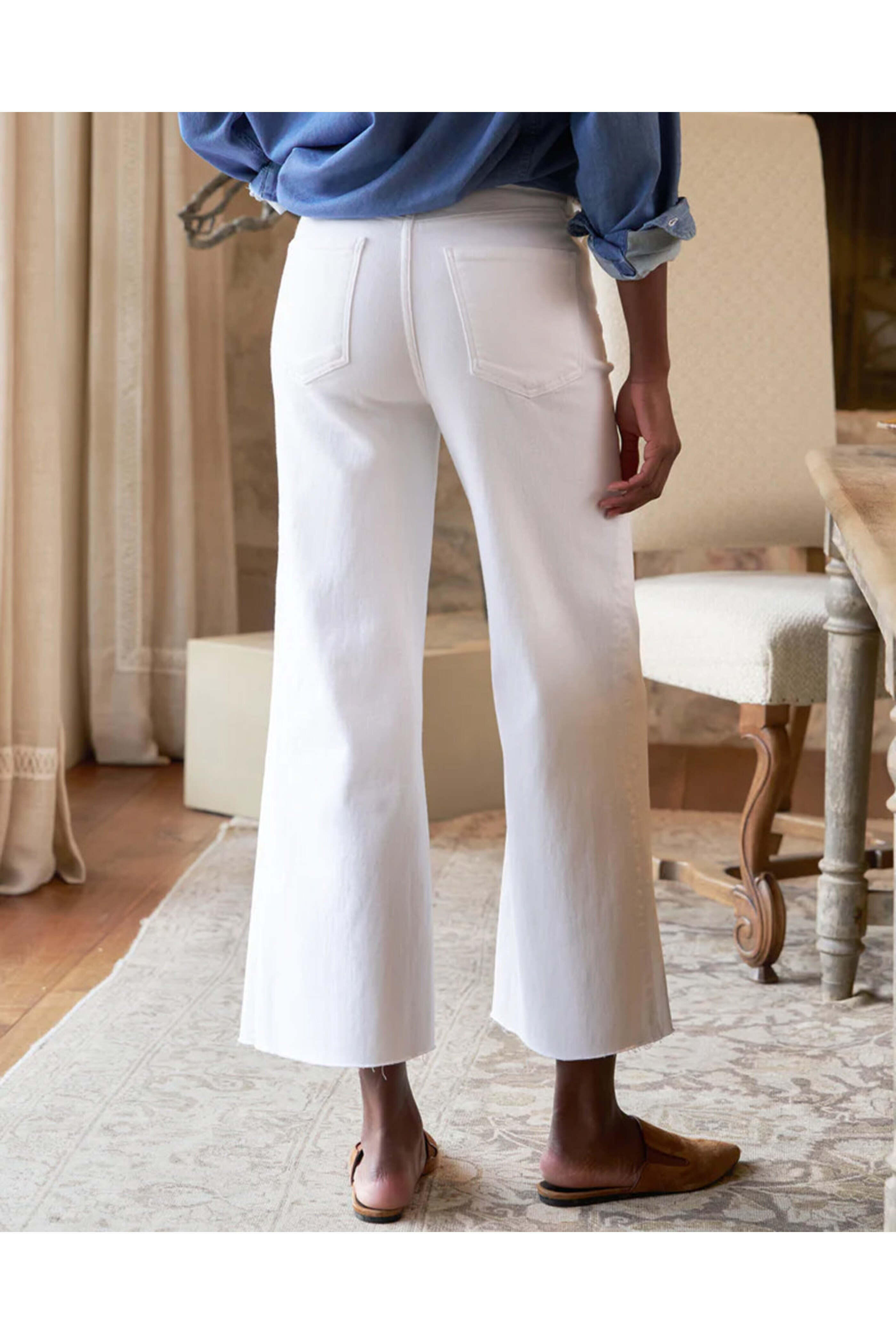 Frank & Eileen - Galway Denim Gaucho in White