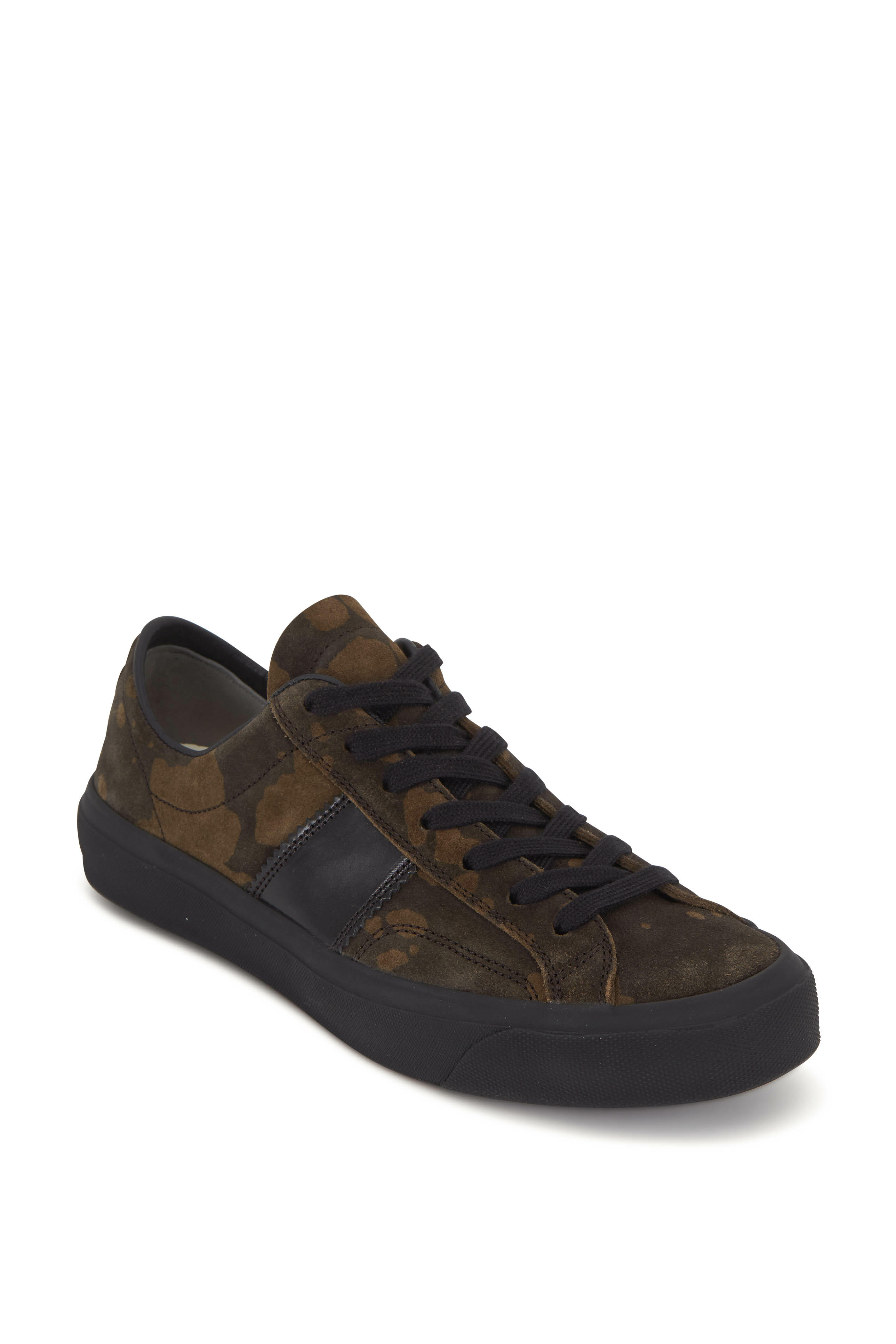 Tom Ford - Olive Green Suede Camo Sneaker | Mitchell Stores