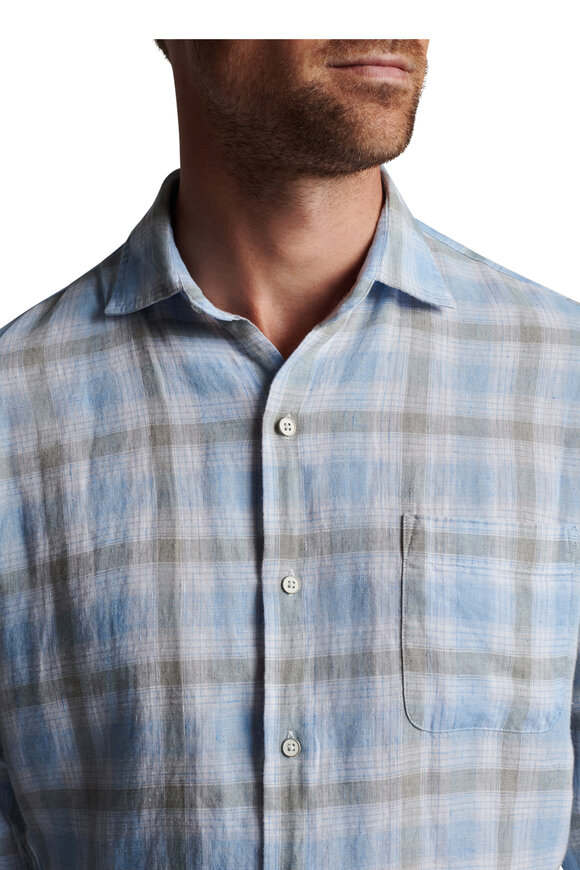 Peter Millar - Sea Oat Blue Sound Linen Sport Shirt