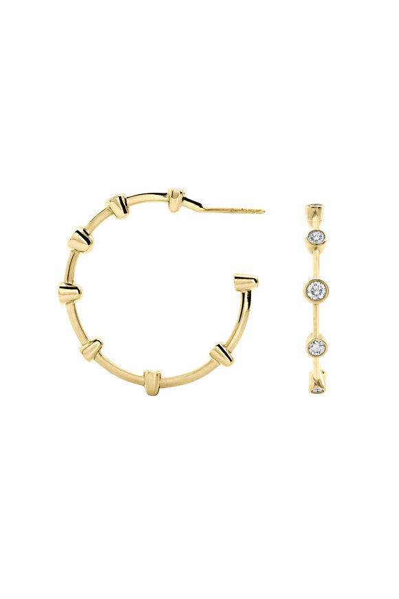 Mariani 18k Yellow Gold Diamond Elkettra Earring