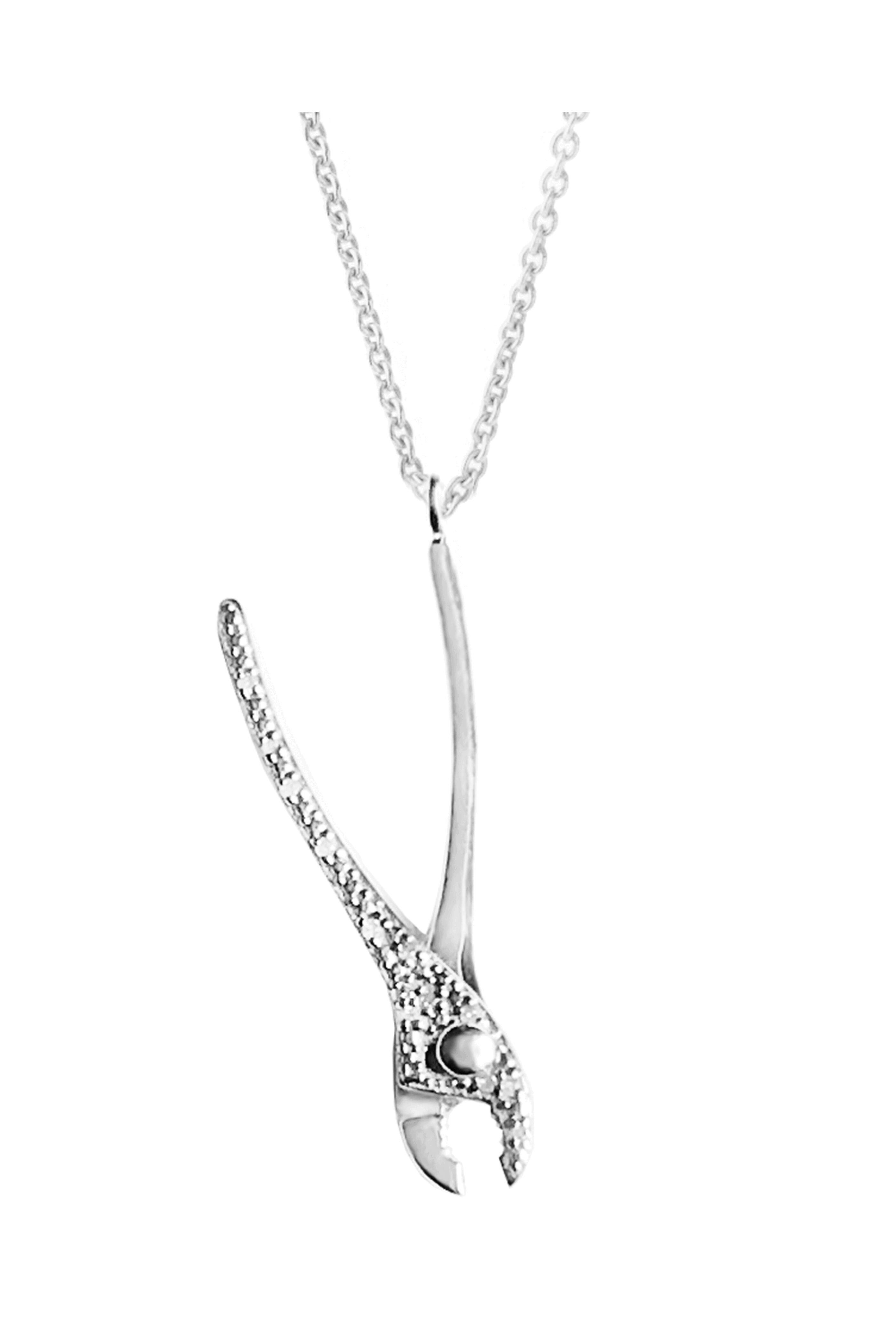 Pavé The Way Jewelry - Sterling Silver Pliers Get a Grip Necklace