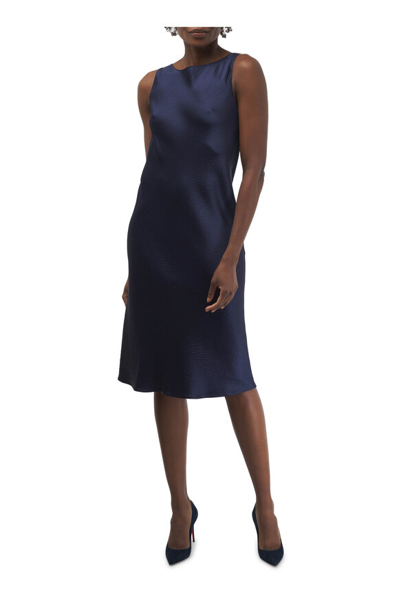 Peter Cohen - Suite Navy Hammered Silk Tank Dress