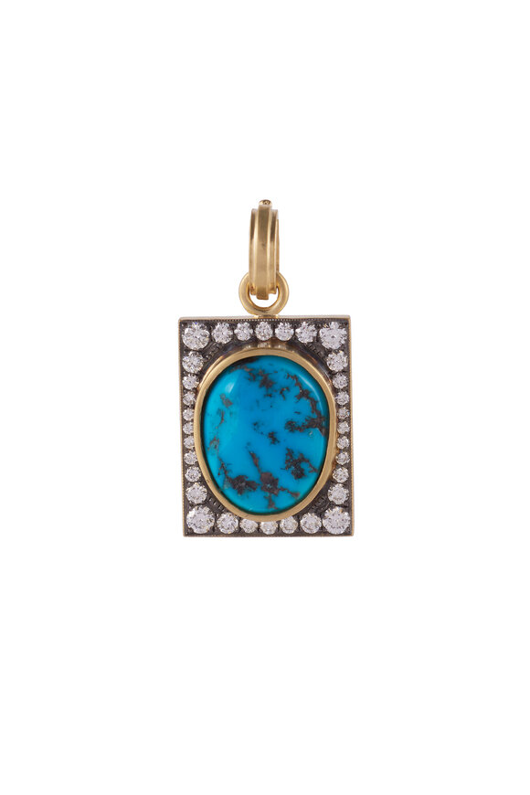 Sylva & Cie Renee Turquoise & Diamond Pendant