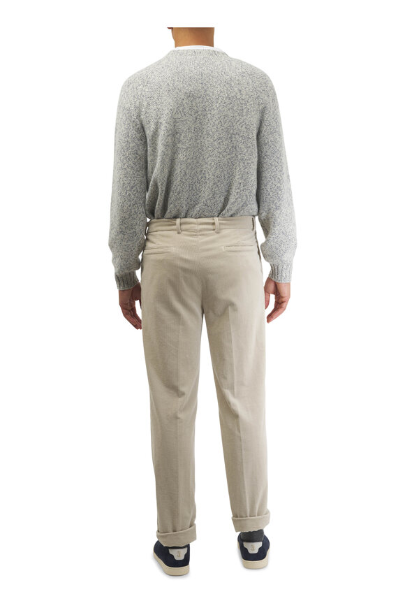 Brunello Cucinelli - Blue Mouline Cashmere Crewneck Sweater 