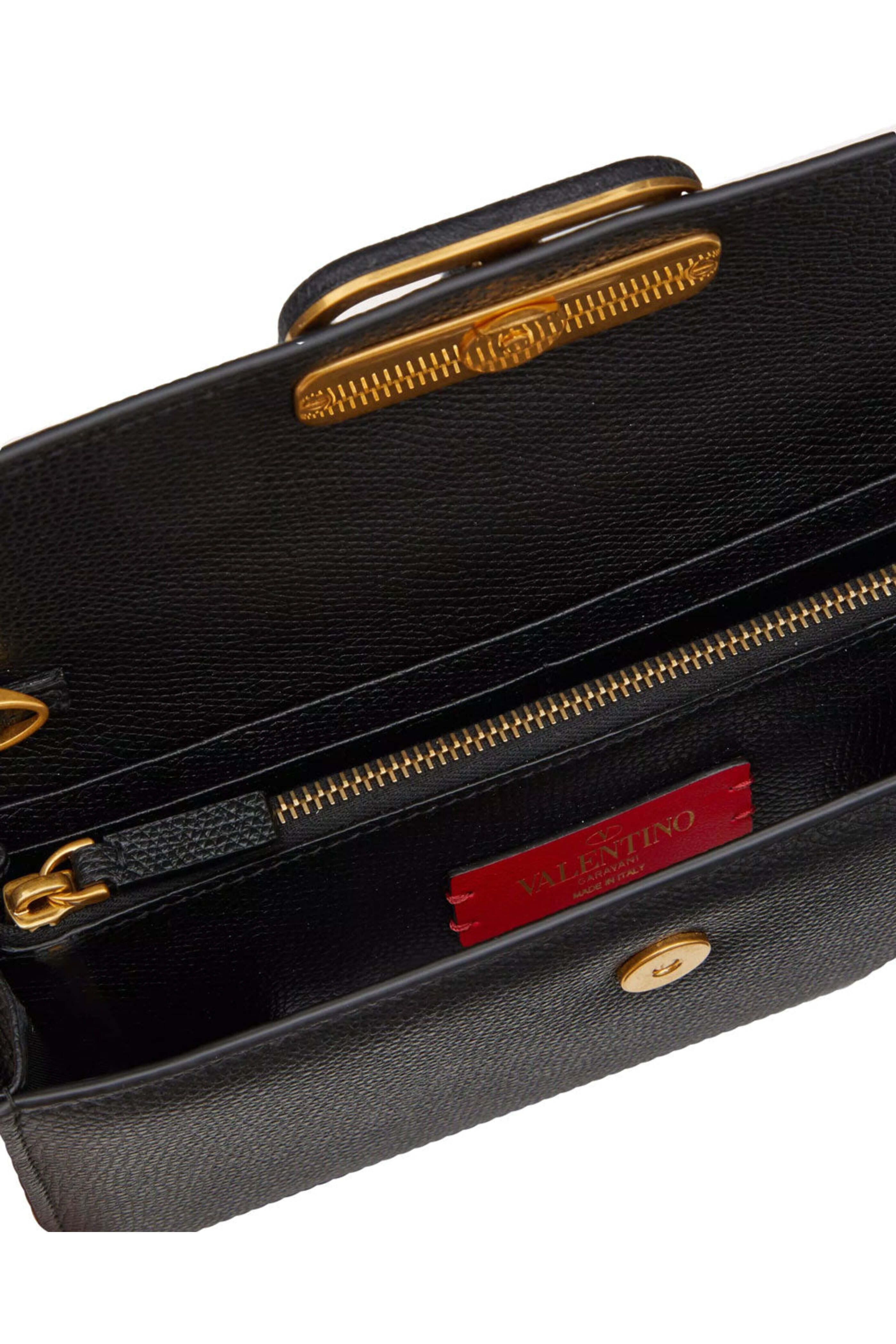 Valentino Garavani - VLogo Signature Grainy Calfskin Wallet With Chain