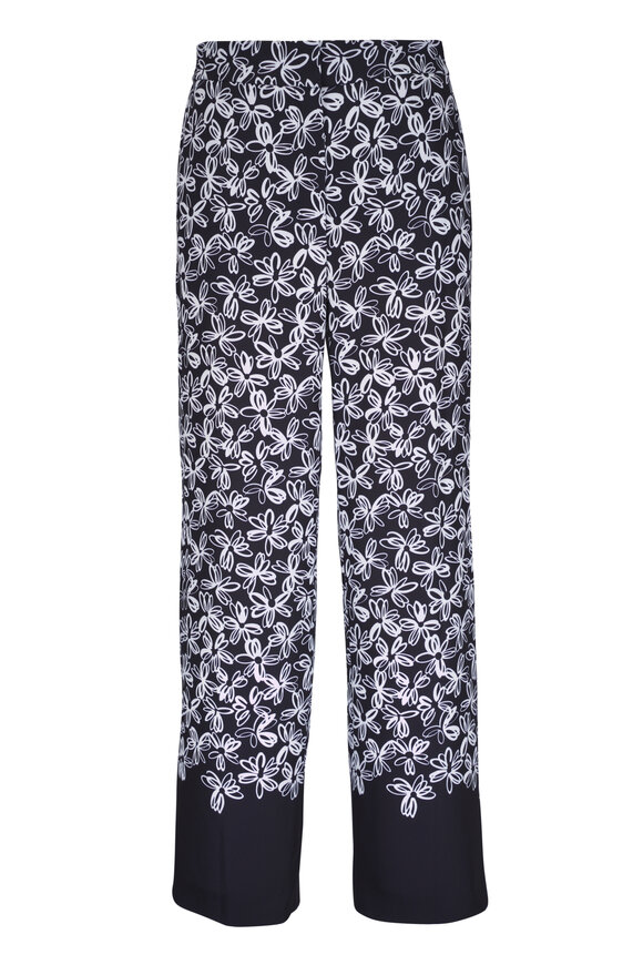 【I AM MARI】Peuloi Two Button Pintuck Banding Slacks Akris Punto - Mikka Black Side Stripe Wide Leg Pant