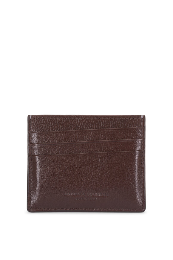 Brunello Cucinelli Dark Brown Leather Card Case - view 2