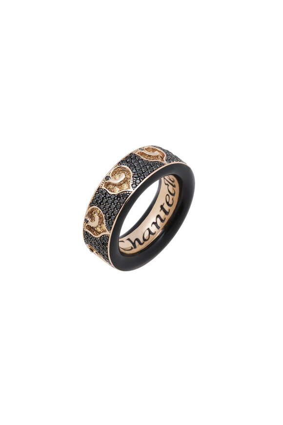 Chantecler Pavé & Black Enamel Ring