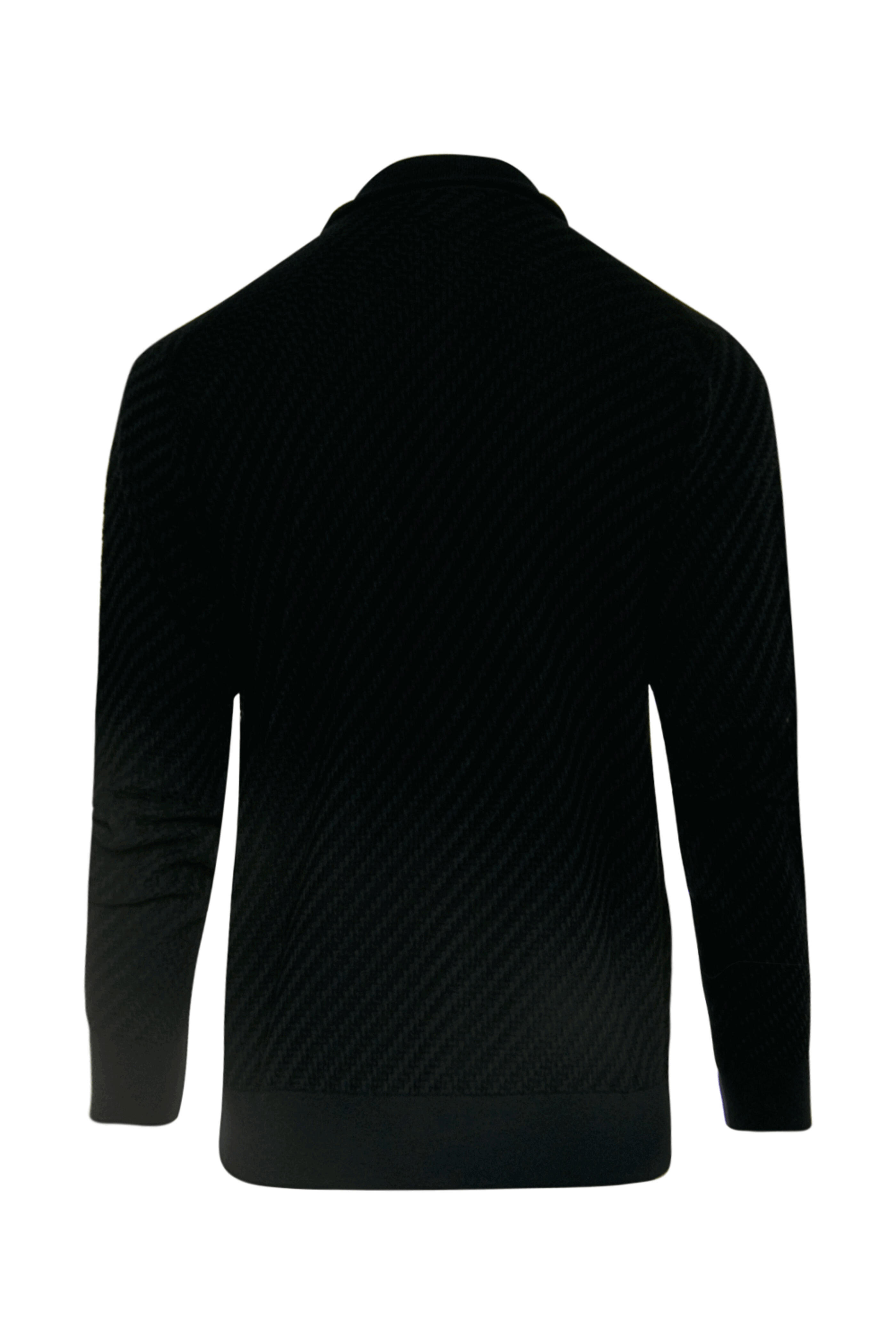 Brioni - Navy Basketweave Stich Full Zip Sweater