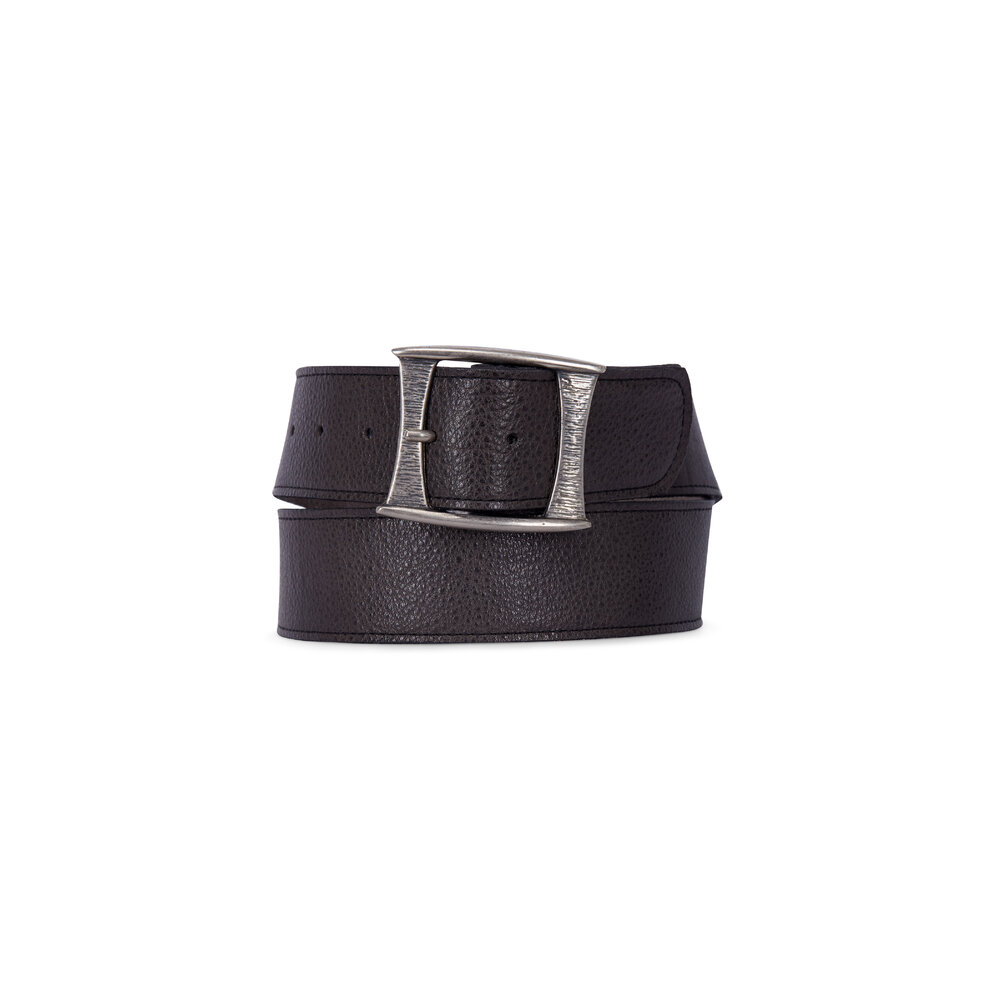 Kim White Belts Three Ways Convertible Black Leather Antique Nickel Buckle XS Cast Rope Belt - Black Leather with Antique Nickel Buckle  main image 4