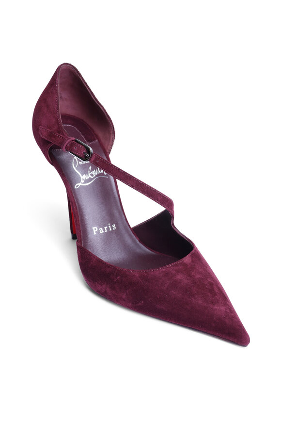 Christian Louboutin - Kate Red Suede Pumps, 85MM