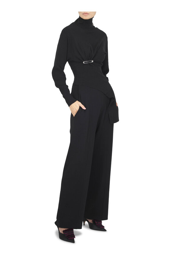 Lanvin Black Wool & Cashmere Relaxed Fit Pant - view 2