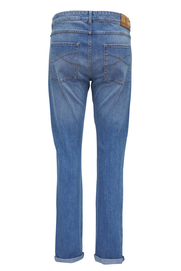 Brunello Cucinelli Medium Blue Skinny Fit Jean - view 5