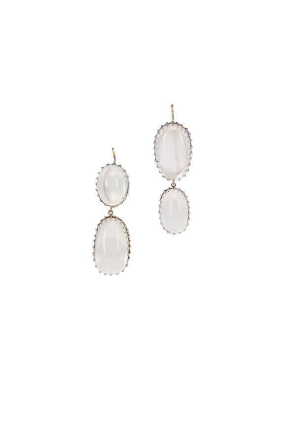 Renee Lewis 18k White Gold Moonstone Earrings