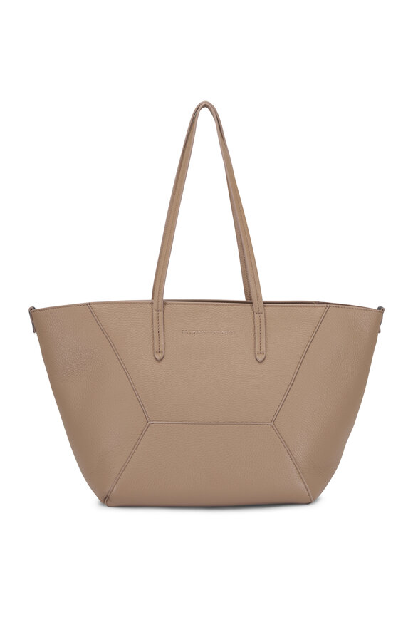 Brunello Cucinelli Small Duo Soft Leather Antelope Tan Tote Bag