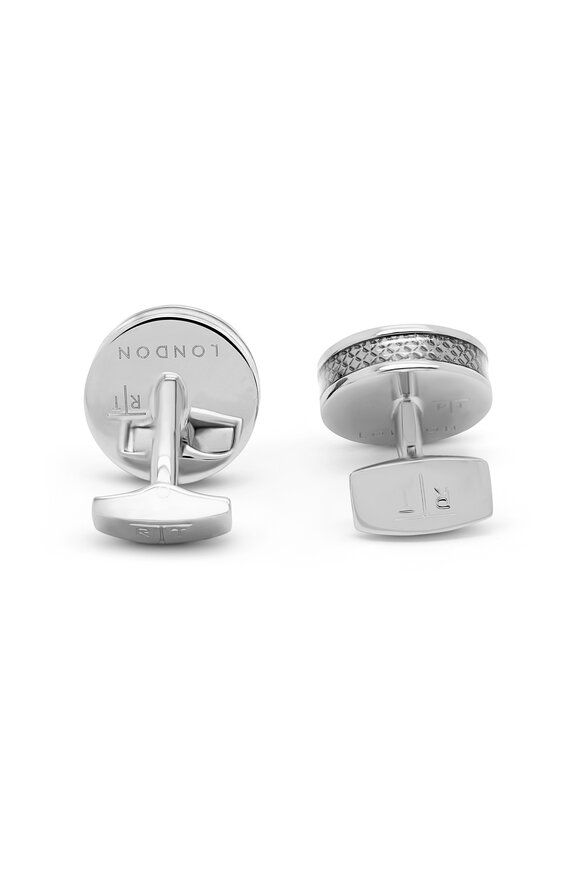 Tateossian -  Grey Alutex Palladium Cufflinks